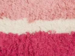Hot Beliani Cuscino decorativo BISTORTA Cotone 45 x 45 cm Rosa Trama geometrica Bianco Rosa