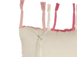 Hot Beliani Cuscino decorativo BISTORTA Cotone 45 x 45 cm Rosa Trama geometrica Bianco Rosa