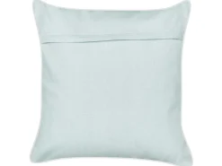 New Beliani Cuscino decorativo CERAMIUM Velluto 45 x 45 cm Azzurro Trama floreale Bianco Blu