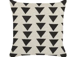 Outlet Beliani Cuscino decorativo CERCIS Cotone 45 x 45 cm Beige Trama geometrica Beige Nero