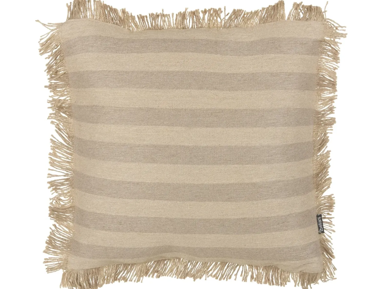 New Beliani Cuscino decorativo CIRSIUM Iuta 45 x 45 cm A strisce Beige