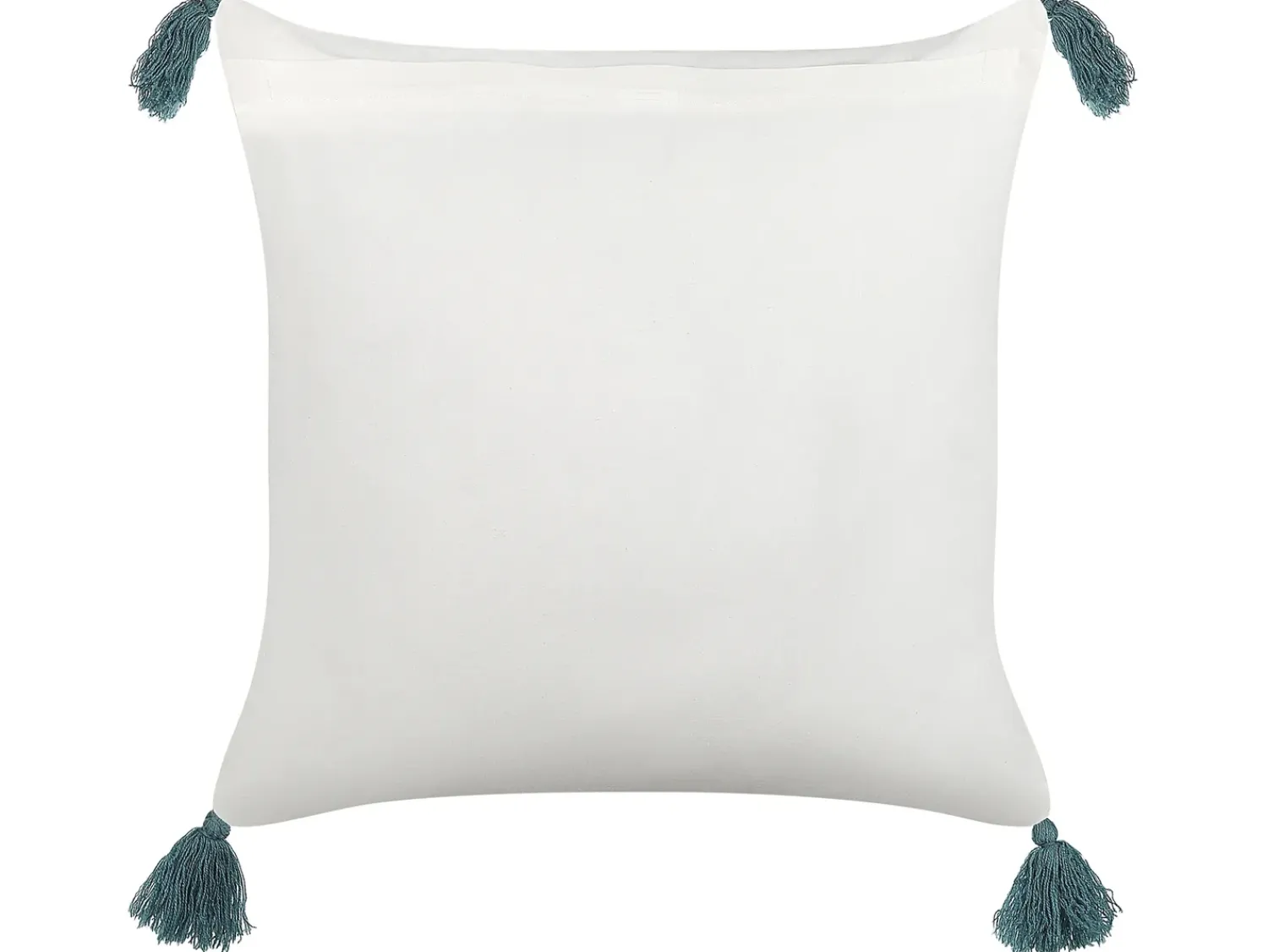 Online Beliani Cuscino decorativo CORNUS Cotone 45 x 45 cm Blu Trama floreale Bianco Blu Grigio