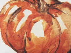 Best Beliani Cuscino decorativo CURBITA Velluto 45 x 45 cm Beige Trama di piante Beige Arancione