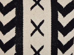Online Beliani Cuscino decorativo DEADNETTLE Cotone 45 x 45 cm Beige Trama geometrica Beige Nero