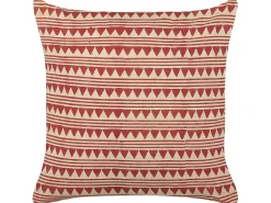 Sale Beliani Cuscino decorativo DEGLUPTA Cotone 45 x 45 cm Rosso Trama Chevron Beige Rosso