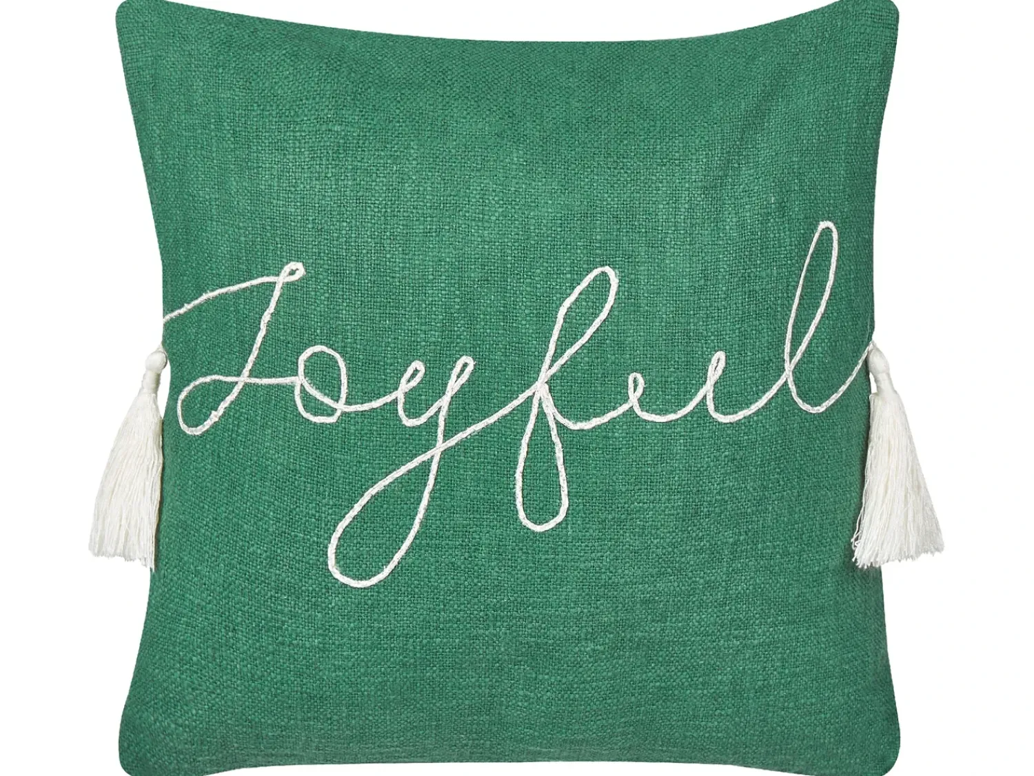 Sale Beliani Cuscino decorativo ELETTARIA Cotone 45 x 45 cm Verde Modello natalizio Bianco Verde