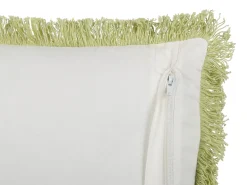 Hot Beliani Cuscino decorativo FILIX Cotone 45 x 45 cm Verde Trama floreale Bianco Verde