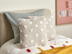 New Beliani Cuscino decorativo GAZANIA Cotone 45 x 45 cm Beige Beige Bianco