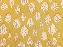 Discount Beliani Cuscino decorativo GINNALA Cotone 45 x 45 cm Trama di piante Giallo