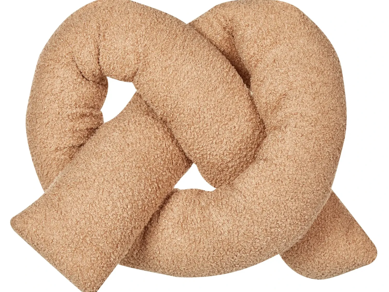 Outlet Beliani Cuscino decorativo GLADIOLUS Bouclé 172 x 14 cm chiaro Tinta unita Marrone