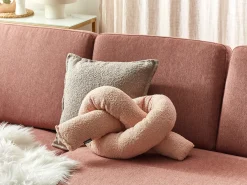 Discount Beliani Cuscino decorativo GLADIOLUS Bouclé 172 x 14 cm Tinta unita Rosa