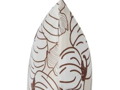 New Beliani Cuscino decorativo GOURD Velluto 45 x 45 cm Beige Trama di piante Bianco Beige Marrone