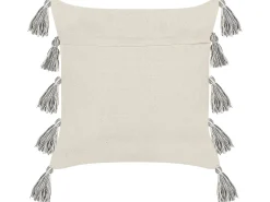 Outlet Beliani Cuscino decorativo HELICONIA Cotone 45 x 45 cm Beige A strisce Beige Grigio