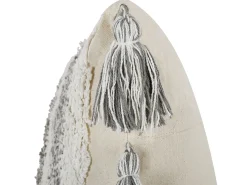 Outlet Beliani Cuscino decorativo HELICONIA Cotone 45 x 45 cm Beige A strisce Beige Grigio