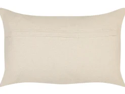 Outlet Beliani Cuscino decorativo INULA Cotone 30 x 50 cm Arancione Trama geometrica Bianco Arancione Grigio