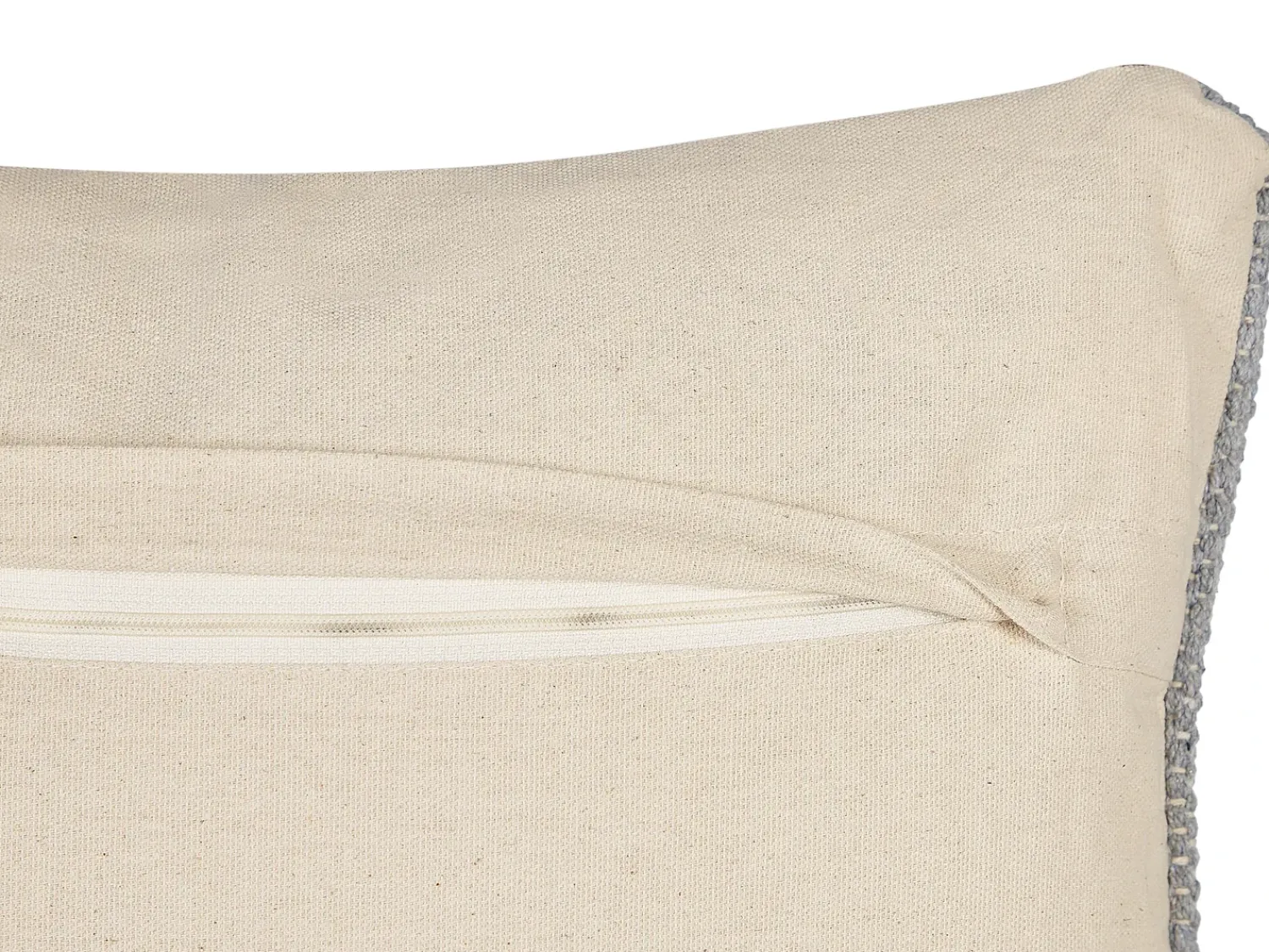 Outlet Beliani Cuscino decorativo INULA Cotone 30 x 50 cm Arancione Trama geometrica Bianco Arancione Grigio