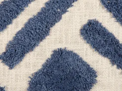 Sale Beliani Cuscino decorativo JACARANDA Cotone 45 x 45 cm Blu Trama geometrica Beige Blu