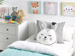 Outlet Beliani Cuscino decorativo KANPUR Cotone 53 x 43 cm Bianco Lepre Bianco Nero