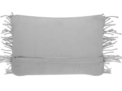 New Beliani Cuscino decorativo KIRIKKALE Cotone 30 x 45 cm Trama geometrica Grigio