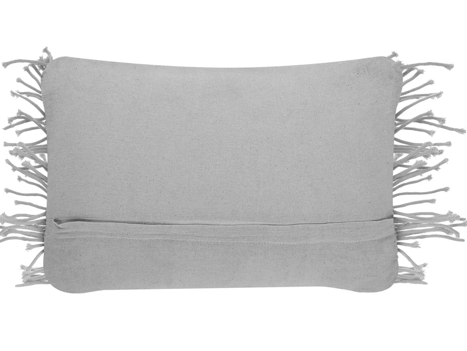 New Beliani Cuscino decorativo KIRIKKALE Cotone 30 x 45 cm Trama geometrica Grigio