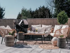 New Beliani Cuscino decorativo KIRIKKALE Cotone 30 x 45 cm Trama geometrica Grigio