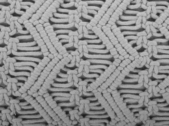 New Beliani Cuscino decorativo KIRIKKALE Cotone 30 x 45 cm Trama geometrica Grigio