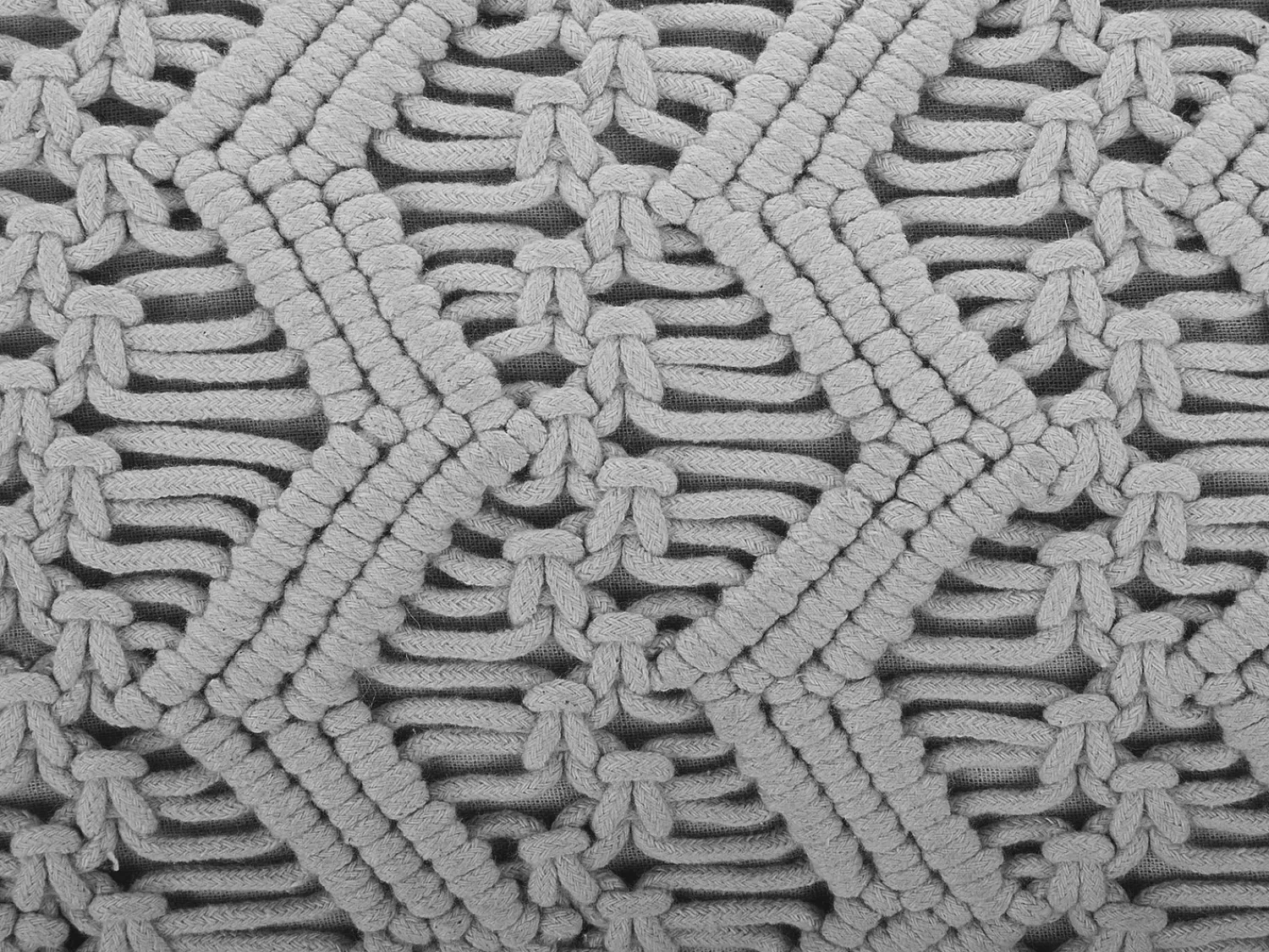 New Beliani Cuscino decorativo KIRIKKALE Cotone 30 x 45 cm Trama geometrica Grigio