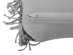 New Beliani Cuscino decorativo KIRIKKALE Cotone 30 x 45 cm Trama geometrica Grigio