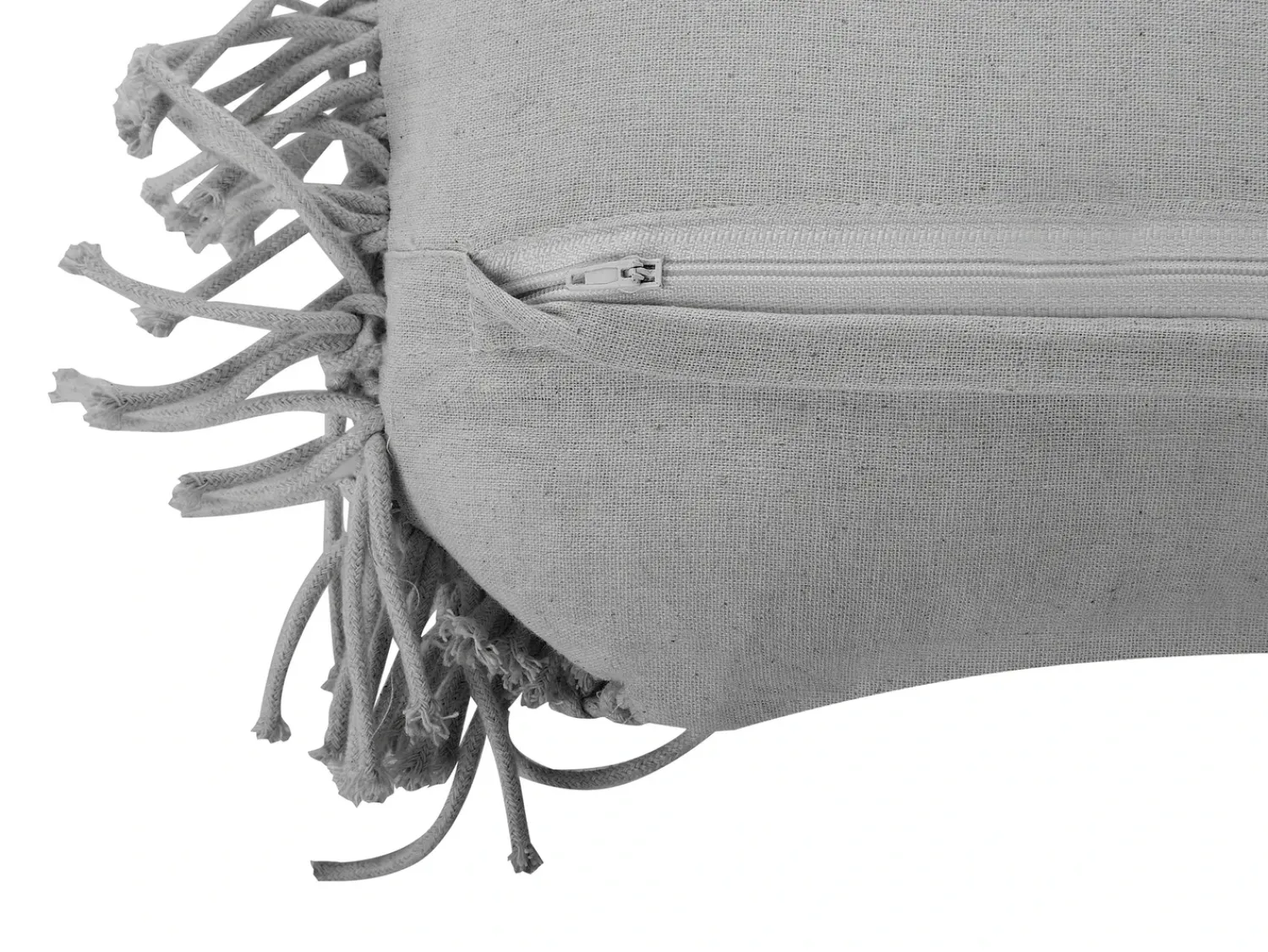 New Beliani Cuscino decorativo KIRIKKALE Cotone 30 x 45 cm Trama geometrica Grigio