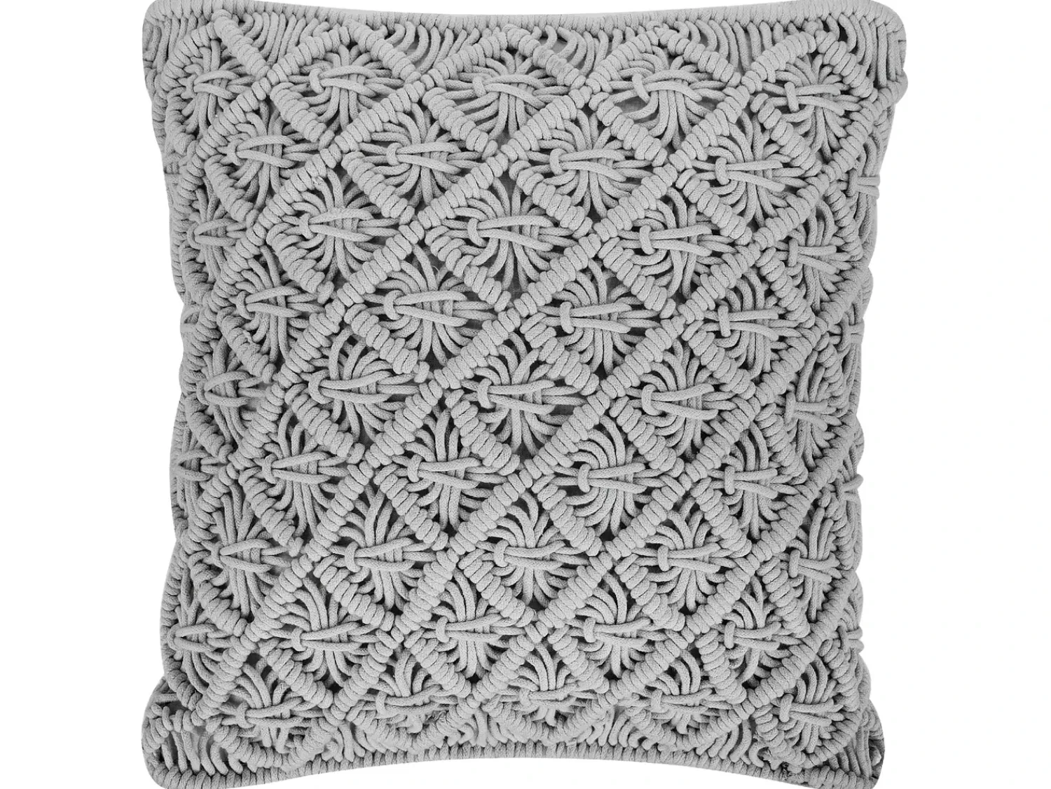 Beliani Cuscino decorativo KIZKALESI Cotone 45 x 40 cm Trama geometrica Grigio