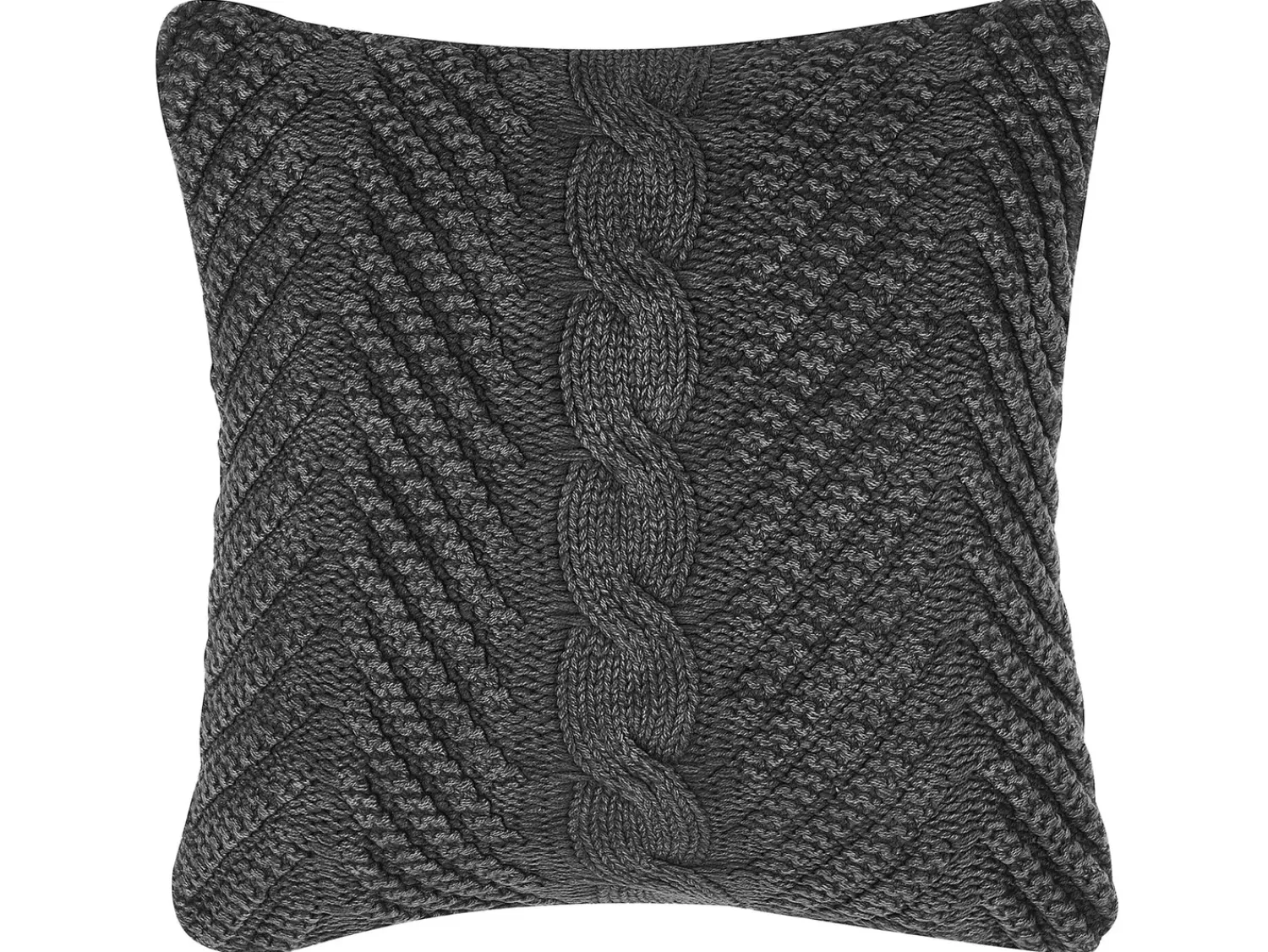 Clearance Beliani Cuscino decorativo KONNI Cotone 45 x 45 cm Trama Chevron Grigio