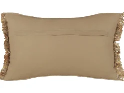 Sale Beliani Cuscino decorativo LEDUM Iuta 30 x 50 cm A strisce Beige