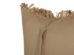 Sale Beliani Cuscino decorativo LEDUM Iuta 30 x 50 cm A strisce Beige