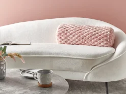 Online Beliani Cuscino decorativo LINDEN Finta pelliccia 22 x 60 cm Tinta unita Rosa