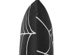 Hot Beliani Cuscino decorativo LYCORIS Velluto 45 x 45 cm Nero Trama astratta Bianco Nero