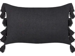 Sale Beliani Cuscino decorativo LYTHRUM Cotone 55 x 35 cm scuro Tinta unita Grigio