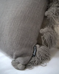Sale Beliani Cuscino decorativo LYTHRUM Cotone 55 x 35 cm scuro Tinta unita Grigio