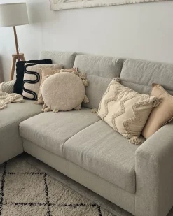 Beliani Cuscino decorativo MADIA Cotone 45 x 45 cm chiaro Tinta unita Beige