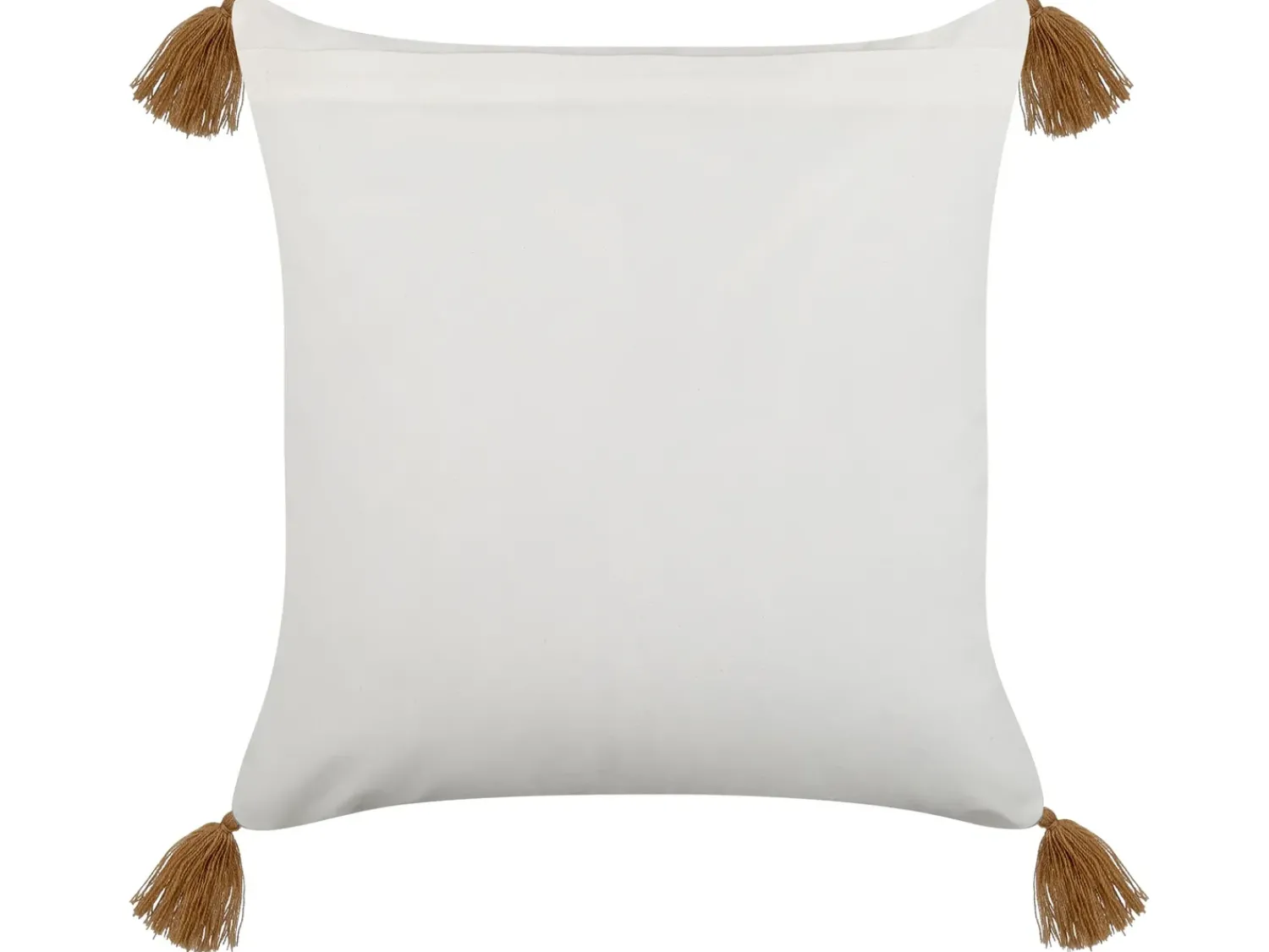 New Beliani Cuscino decorativo MALUS Cotone 45 x 45 cm Marrone chiaro Trama orientale Bianco Marrone