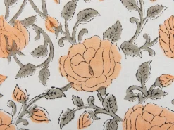 New Beliani Cuscino decorativo MEADIA Cotone 45 x 45 cm Multicolore Trama floreale Bianco Arancione Grigio Multicolore