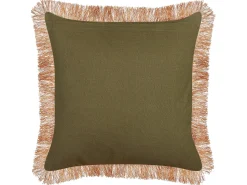 Outlet Beliani Cuscino decorativo MITELLA Velluto 45 x 45 cm Blu Trama floreale Arancione Blu