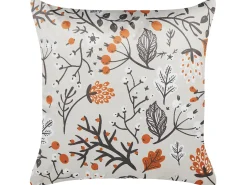 Sale Beliani Cuscino decorativo MONTBRETIA Velluto 45 x 45 cm Multicolore Trama di piante Bianco Multicolore