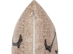 Hot Beliani Cuscino decorativo MORTESTI Velluto 45 x 45 cm Beige chiaro Trama astratta Beige Nero