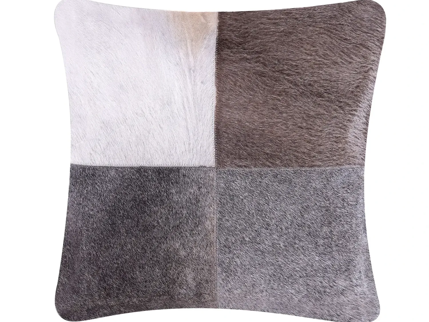 Beliani Cuscino decorativo NELLAD Pelle naturale 45 x 45 cm Patchwork Grigio