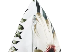 Outlet Beliani Cuscino decorativo OKRA Velluto 45 x 45 cm Multicolore Trama di piante Bianco Verde Multicolore