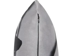 Clearance Beliani Cuscino decorativo ORADEA Velluto 45 x 45 cm Grigio Trama animale Bianco Grigio Nero