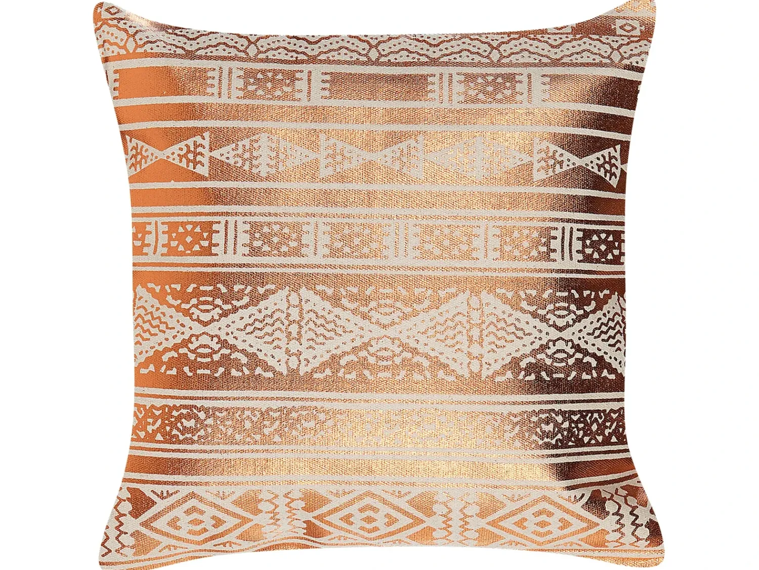 Online Beliani Cuscino decorativo OUJDA Cotone 50 x 50 cm Trama geometrica Rame