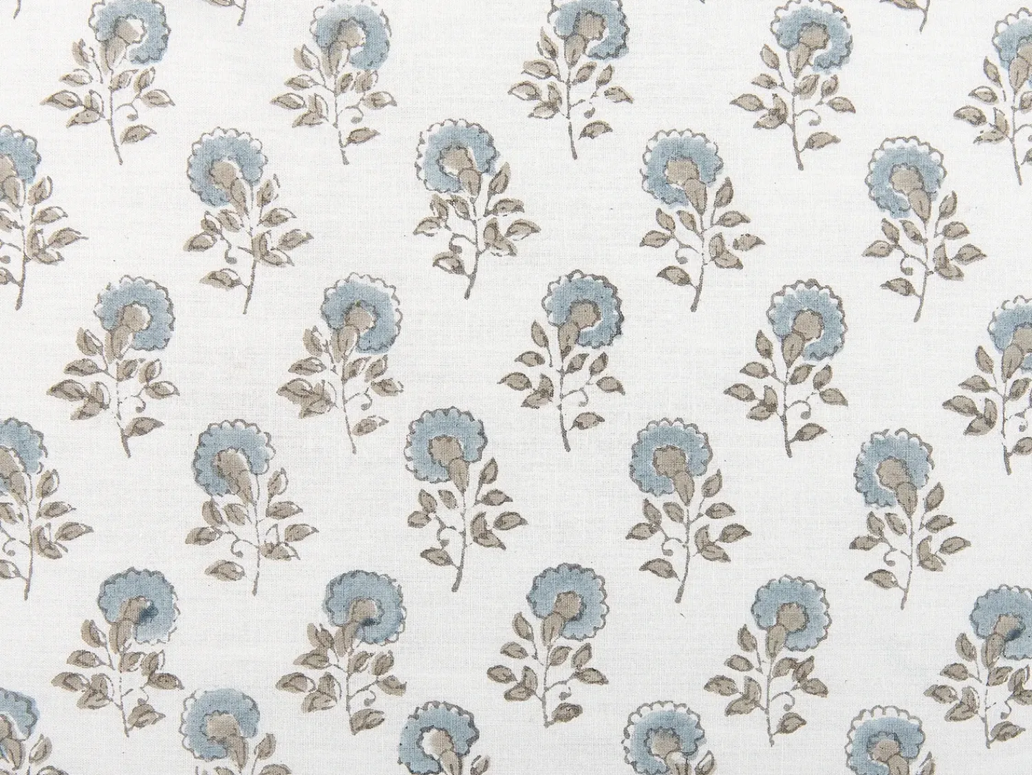 Hot Beliani Cuscino decorativo PALLIDA Cotone 45 x 45 cm Blu Trama floreale Bianco Blu Grigio