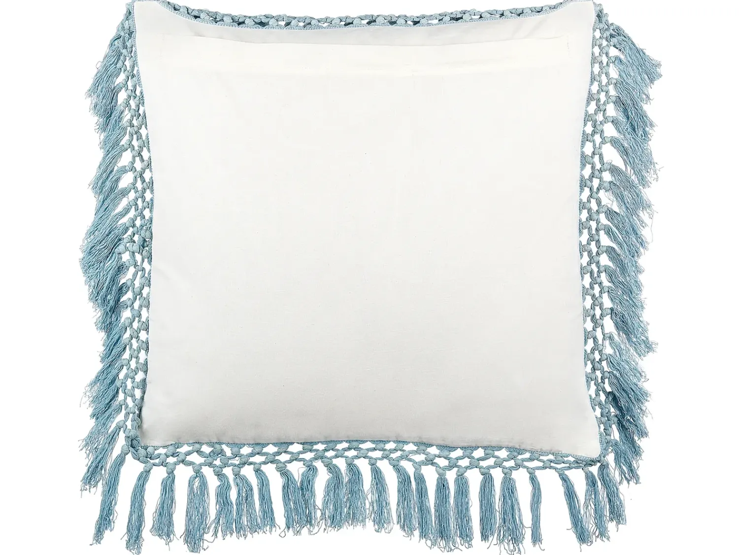 Hot Beliani Cuscino decorativo PALLIDA Cotone 45 x 45 cm Blu Trama floreale Bianco Blu Grigio