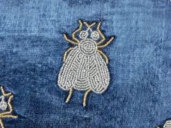 Sale Beliani Cuscino decorativo PENTAS Velluto 45 x 45 cm Blu marino Trama animale Blu Argento